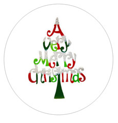 Christmas tree stickers, labels, tags, envelope seals, merry Christmas