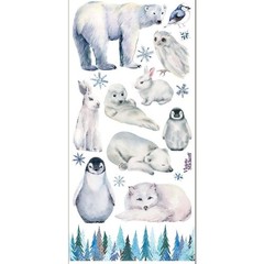Snow Animal Stickers – Violette Stickers – 1 Winter Sticker Sheet for Crafts