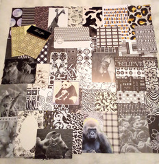 Junk Journal Supplies, over 100 pc. Black/White