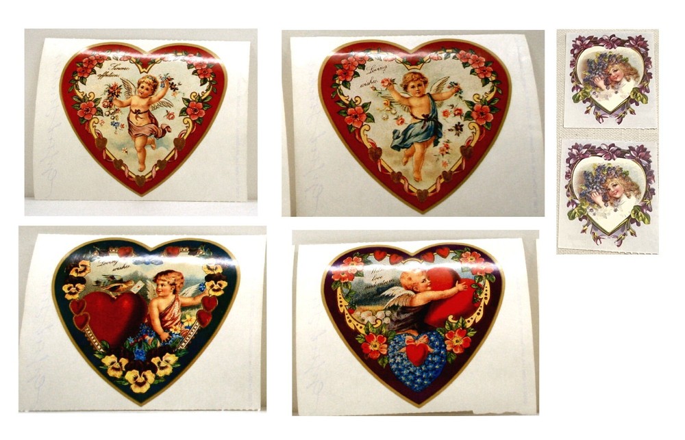 Gifted Line Victorian Heart Stickers – 5 designs – Priced 2 stickers / Design