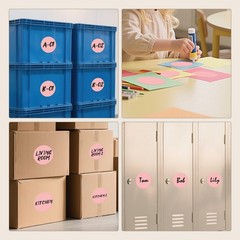 3 Inches Pink Circle Stickers Roll 500 PCS, Self-Adhesive Large Round Color C…