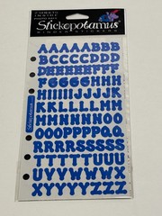 Stickopotamus Binder Stickers Alphabet Blue 2 Sheets Photo Safe