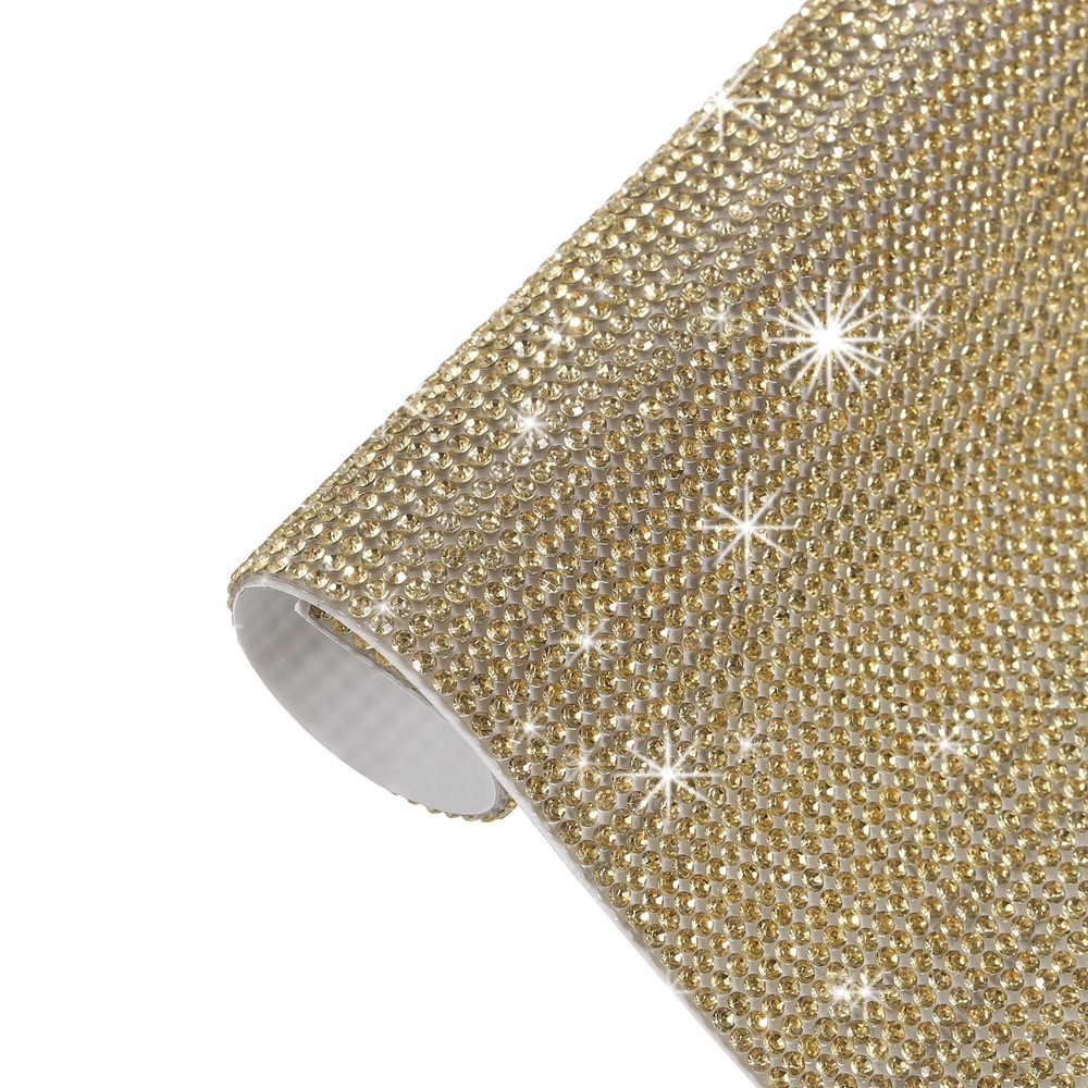 Bling Rhinestone Sheet Self-Adhesive Sticker 4.72 x 7.87 Inch Light Yellow