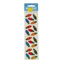 Vintage Hambly Christmas Lights Prismatic Glitter Sticker Strip NOS Sealed 80s