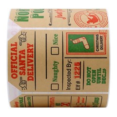 Hybsk 200pcs Christmas Santa Claus Stickers, Kraft Paper 2 x 3 Inch Christmas…
