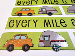 Recollections Road Trip Memory Trailer Camping Cardstock 4pc 6″ Border Scrapbook