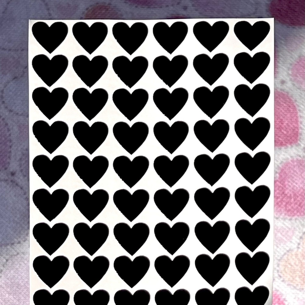 Glossy Black Heart Sticker Sheet! – Choose a Size!