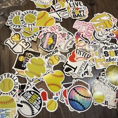 ASST SOFTBALL STICKERS GIRLS BIG LOT
