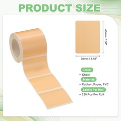 460 Pcs Thermal Sticker Paper, 1.6×1.2″ Square Thermal Printer Label, Khaki