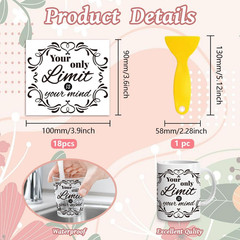 18 Sheets Rub on Transfers for Crafts, Retro and Inspirational Quotes 3.6″X3.9″