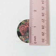 Set of 16 Brier Rose Victorian Flower Stickers – Oval And Circle