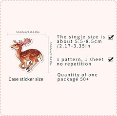 50 Pcs Deer Stickers – Forest Animal Decorative Stickers for Scrapbooking