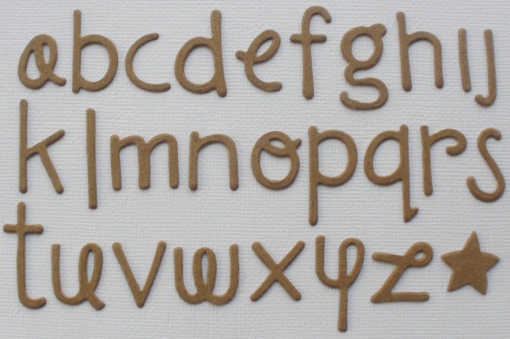 DOODLE FONT – Lowercase Alphabet Letters Chipboard Die Cuts – 60 Pc