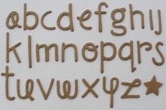 DOODLE FONT – Lowercase Alphabet Letters Chipboard Die Cuts – 60 Pc