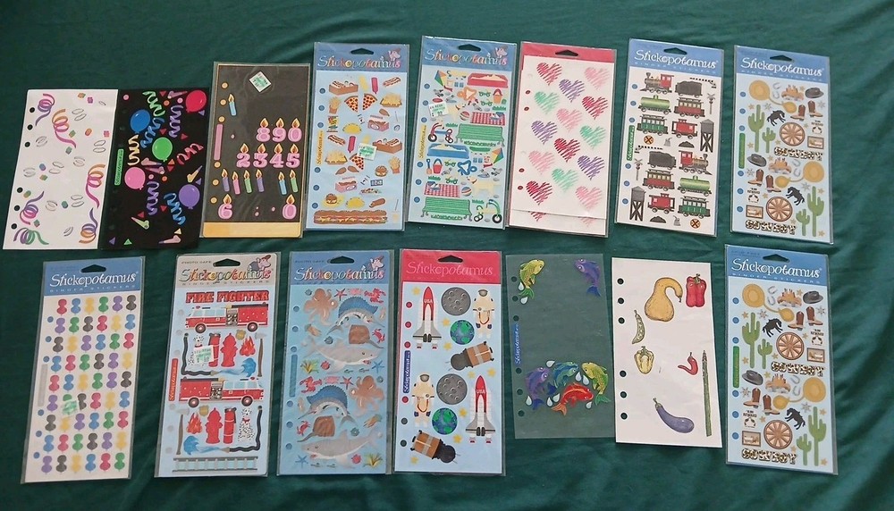 LOT Of 15 Stickopotamus Sticker Sheets Scrapbook