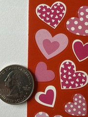 PINK/WHITE HEART ASSORTMENT Stickers(24pc) AGC•Valentines•Love•Card Making•