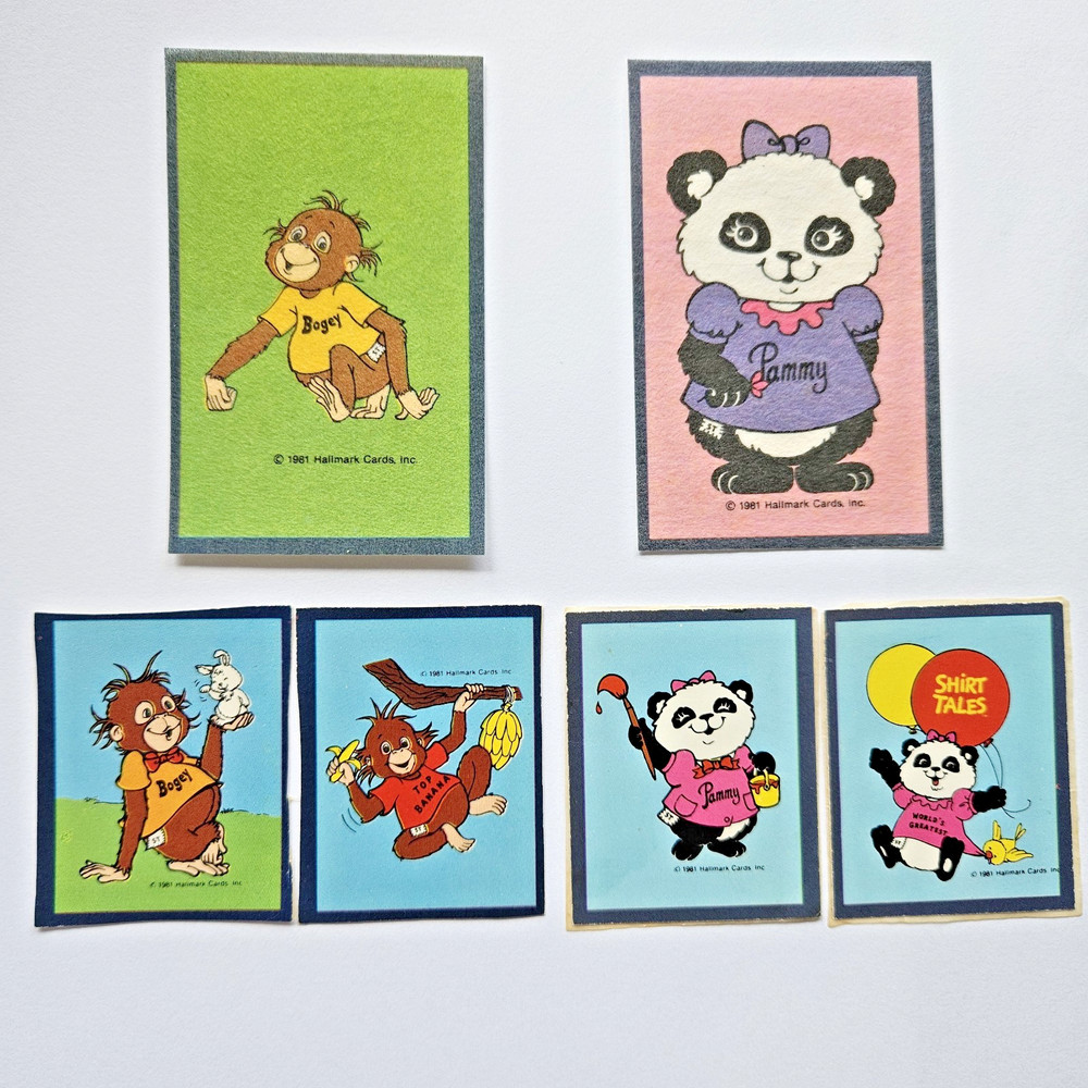Vtg Hallmark Shirt Tales 1981 Kelloggs Prize Card Sticker Patch Pammy Bogey Lot