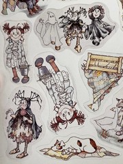 Set of 2 Vtg 80s IVY COTTAGE Current Stickers Scrapbooking EJ Taylor Little Book