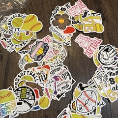 ASST SOFTBALL STICKERS GIRLS BIG LOT