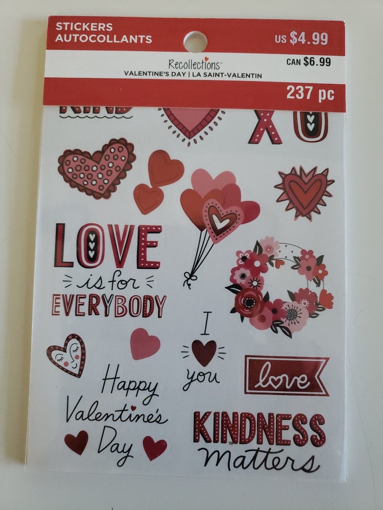 Recollections Happy Valentines Day 💝 237 pc booklet Scrapbooking stickers
