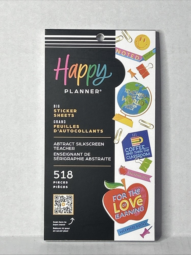 Happy Planner 518 Sticker book 30 Sheets School Abstract Teacher Classroom