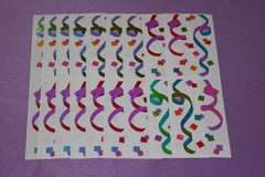 Mrs. Grossman’s LOT 9 Strips RARE Vintage 1981 Opal Birthday Confetti Stickers!