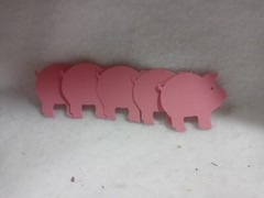 $1 Die Cuts – Small Pink Pigs by Sizzix Set of 5 piggies NEW Scrapbooking Cards
