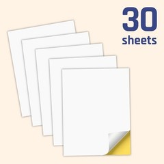 30 Pack Matte White Sticker Paper for Easy Laser & Inkjet Printing – 8.5″ x 11″