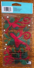 RARE Jolees Flourishes & Holly Christmas Glitter Gem Accent 3D Scrapbook Sticker