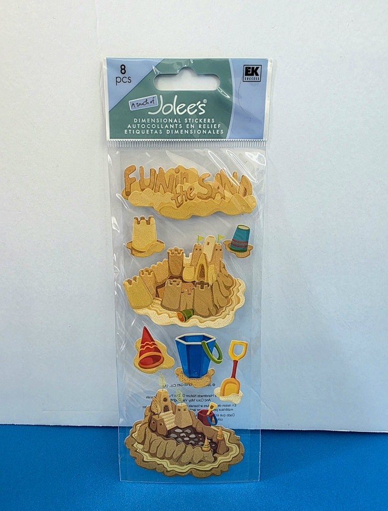 FREE SHIP! Jolee’s SANDCASTLE Scrapbook Dimensional Stickers TRAVEL VACATION