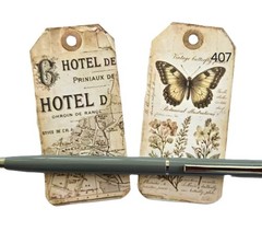 Vintage style Tags Supplies Scrapbooks Junk Journal 407