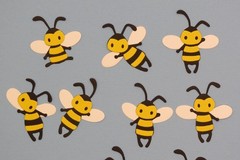 Bumble Bee Die Cut 10 bees Handmade Paper Piecing Card Stock Scrapbook 10 pc
