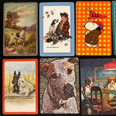 Lot of 20 Dog Themed Single Playing Cards Vintage to Modern craft junk journal