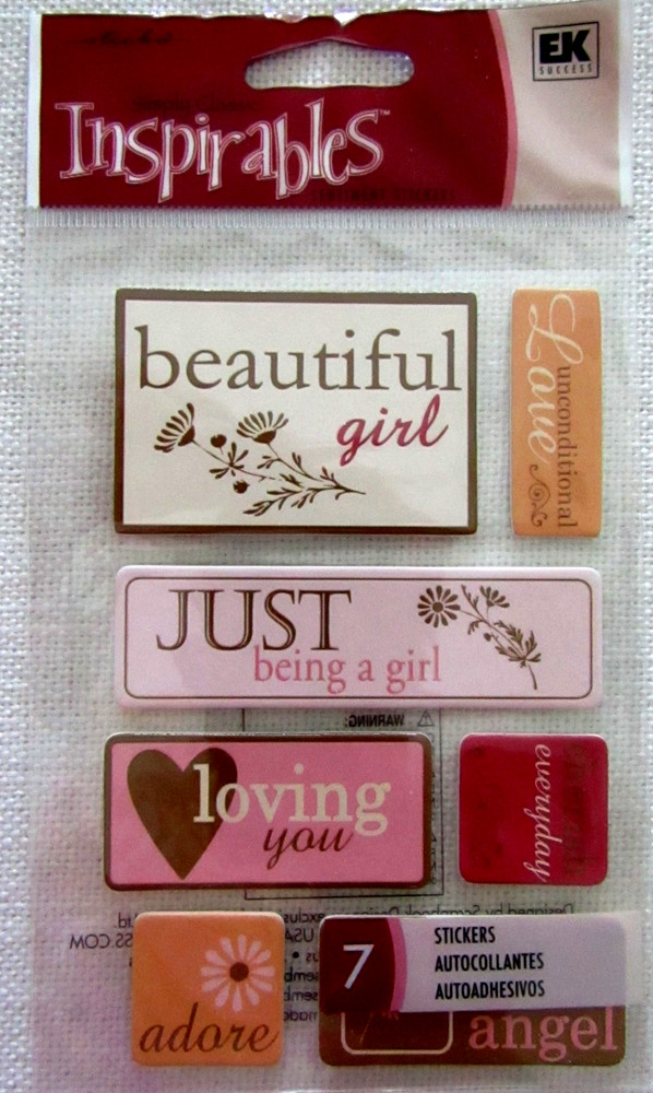 EK Success Chipboard Stickers Theme BEAUTIFUL GIRL Sheet Size: 3.5″ x 4.5″