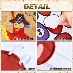 WERNNSAI Pin The Eye Patch on Pirate – Kids Birthday Party Games Pirate…