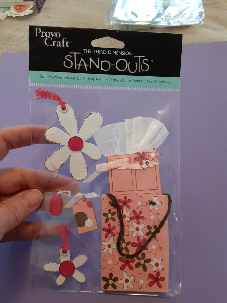 Provo Craft Stand-Outs gift bag 3D sticker pkg (free ship $20 min US only)