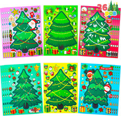 36 Pcs Christmas Tree Stickers Make Your Own Xmas Stocking Stuffers, Holiday Pre