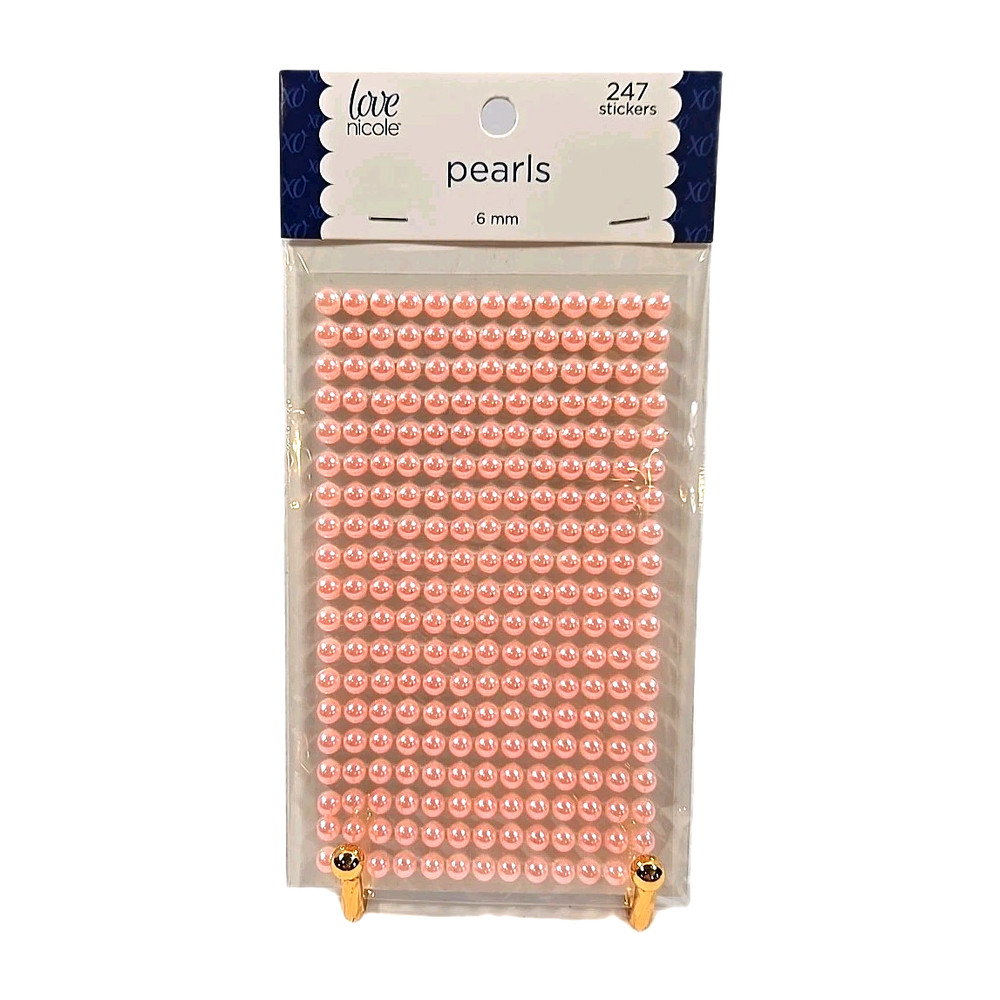 New Love Nicole Pink Pearl Stickers 6MM Craft Embellishment 247 Count MEM6223