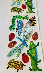 HAMBLY STUDIOS STICKERS PRISMATIC BUG DRAGONFLY CATERPILLAR BEE LADYBUG VINTAGE
