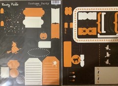 Rusty Pickle Halloween Costume Party sets 4 sheets Scrapbooking Tags Scary RARE