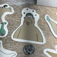 Lot of 12 ATO Brown & White Bears, Little Girl Stickers Assorted Sizes Planning