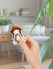 Read Head Farm Girl Die Cut Vinyl Stickers Set Scrapbooking Laptop Waterbottle
