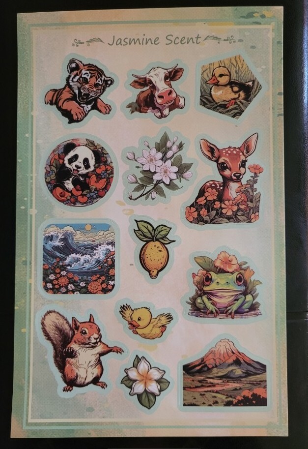 scratch and sniff stickers sheet NEW sheet HORIECHALY Jasmine scent