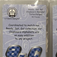 Lil Davis Chipboard Alphabet Letters Ready Set Go Collection Blue Check