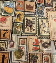 450 Pc Graphic 45 Ephemera Faux Stamp Die Cuts Junk Journal Scrapbooking Lot