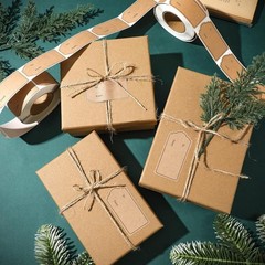 600 Pcs Natural Brown Kraft to and from Gift Tag Stickers 1.18″X2.36″, Kraft to