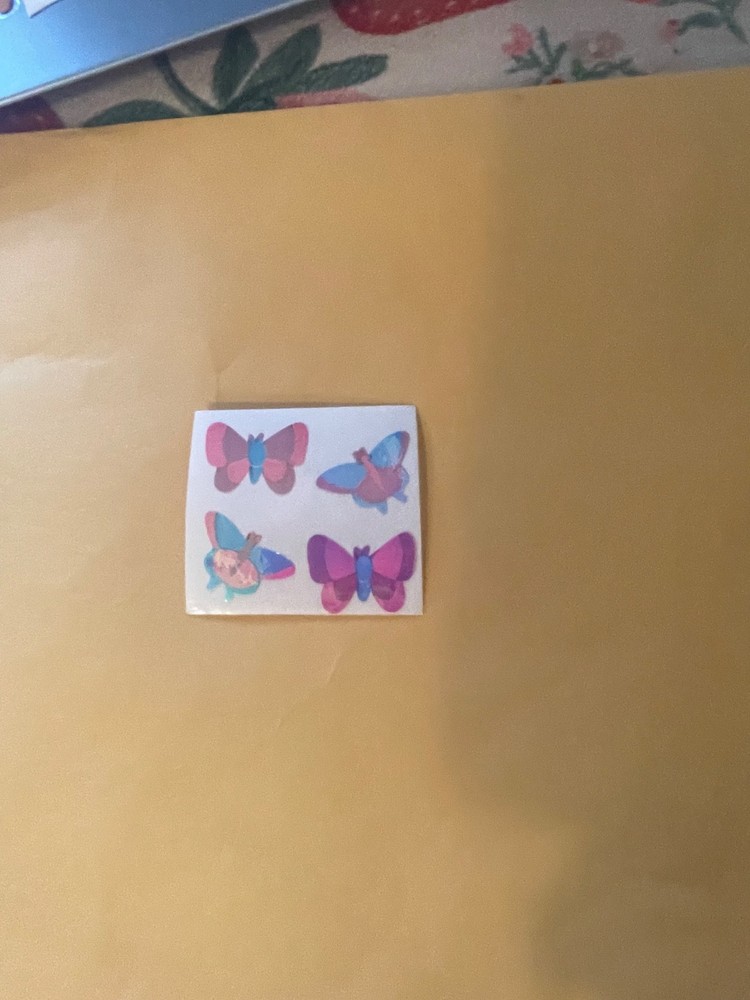 Vintage 1980s Great Seven Pearly Butterfly Stickers