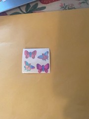 Vintage 1980s Great Seven Pearly Butterfly Stickers