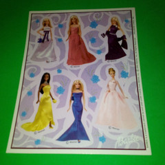 Vintage Barbie Sticker Sheet Hallmark Heartline Scrapbooking 2002