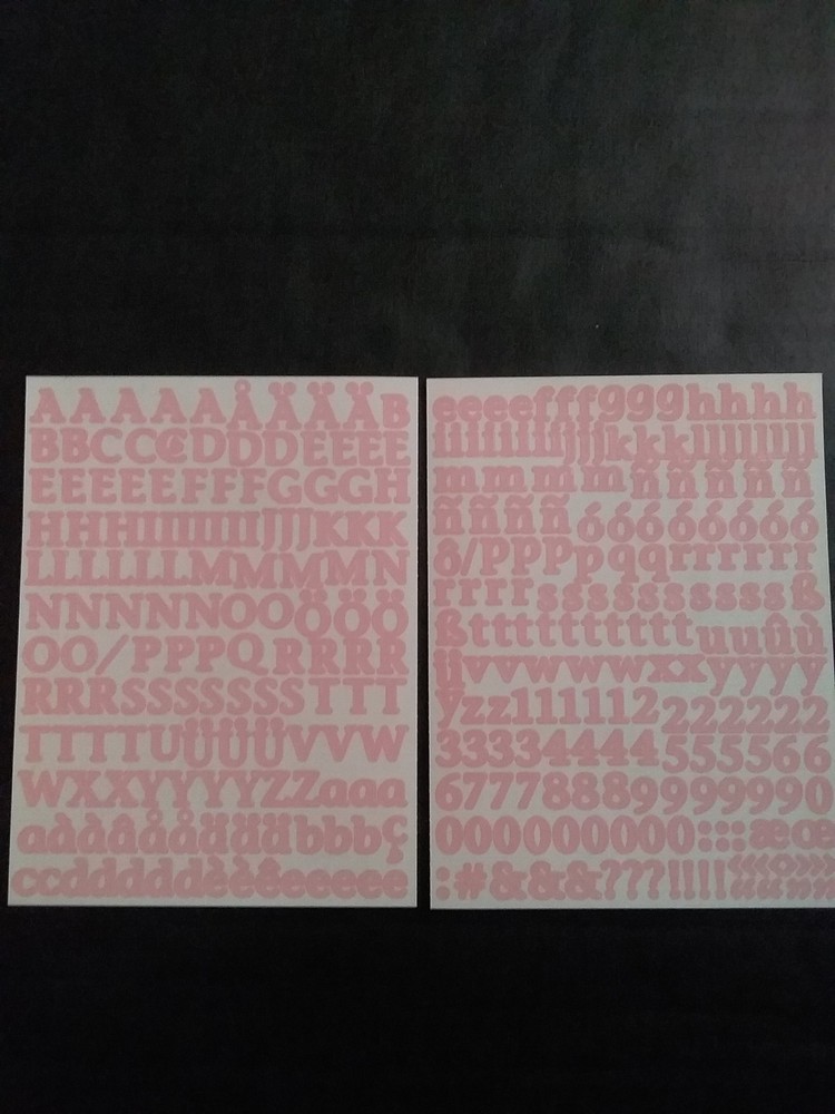 Creative Memories – Mini ABC/123 – Pink Classy Stickers – One Sheet
